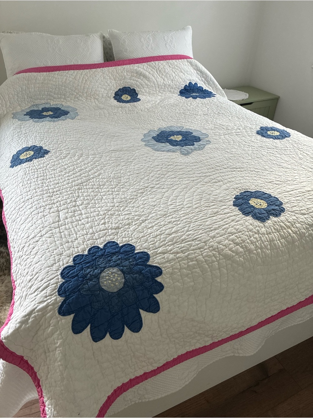 Vintage Pottery Barn Kids Daisy Garden Quilt Twin Reversible 68X84